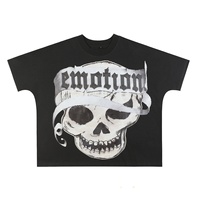 Kaos Katun Murni Berkualitas Tinggi MIXED EMOTION Retro Bermotif Rhinestone Kartun, Model Santai Kasual Musim Panas Unisex Kerah Bulat Lengan Pendek