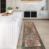 Moynesa Ultra-Thin Washable Vintage Floral Polypropylene Runner Rug 2x7 Kitchen/Bedside/Hallway/Bathroom/Laundry/Front Door/