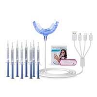 Kit de blanchiment dentaire multi-usages pour usage domestique avec lumière LED, incluant des gouttières buccales et des accessoires de blanchiment dentaire