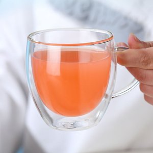 Tasses <span class=keywords><strong>à</strong></span> café populaires en <span class=keywords><strong>verre</strong></span> borosilicate <span class=keywords><strong>à</strong></span> double paroi isolées pour boissons - Product Image 6