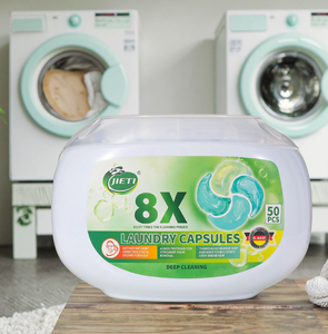 8X Cápsulas de Lavandería, 50 Unidades, Cápsulas de Limpieza Profunda para Lavado Automático, Aroma a Bosque Fresco - Product Image 1