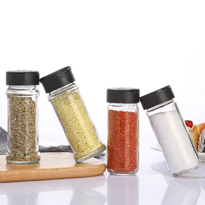 120g Glass Spice Jars Container Box Storage Packaging Empty Round Spice Bottles With Shaker Lids