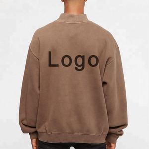 Sudadera con cuello alto vintage y logotipo personalizado, 100% algodón, forro polar grueso, estilo oversize - Product Image 2