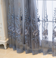 Rideaux de luxe modernes pour salon et balcon, couleur unie, double couche, rideau brodé