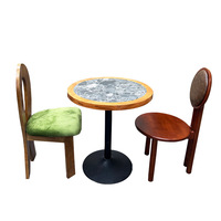 Combinaison table et chaises en bois massif de style vintage américain, marque Suidu, modèle 205, pour restaurants commerciaux, cafés, salons