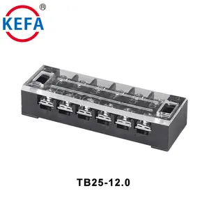 KEFA TB25-12.0 600V 20A 10-22 AWG 12mm PBT Barrier Terminal Block