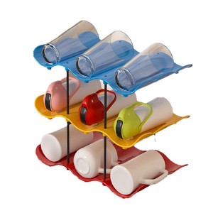 Support à tasses multi-niveaux en forme de vague, 4 couches, porte-gobelets sur pied, organisateur d'ustensiles de cuisine - Product Image 2