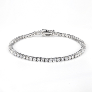 Pulsera de tenis de oro blanco de 10K con diamantes cultivados en laboratorio, corte brillante redondo de 1.4mm a 3.1mm, brazalete clásico para regalo o fiesta - Product Image 1
