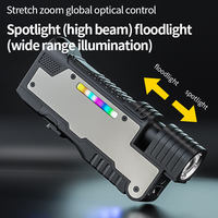 Lampe torche pliable multifonctionnelle, laser vert rouge, lumière d'ambiance RGB, lampe de travail LED, lampe de chasse, lampe de randonnée, lampe de recherche
