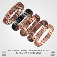 Bracelet magnétique classique pour homme en cuivre pur à 99 %, ajustable, cadeau pour un anniversaire