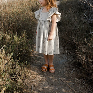 Vente en gros de jupes décontractées pour bébés robes de princesse pour petites filles vêtements d'été sans manches pour enfants robe à fleurs abstraites - Product Image 5