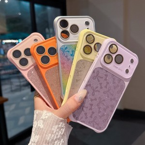 Fashion Glitter Bowknot Air Cushion Shockproof Mobile phone case for iPhone 17 16 15 14 pro max Conversion lens Frame back <b>cover</b> - Product Image 1
