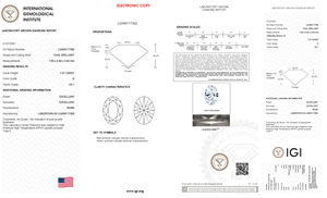 VS1พลอยที่ผ่านการรับรองคุณภาพสูงได้รับการรับรองว่าเป็นเพชรที่ยอดเยี่ยมได้รับการรับรองว่าเป็นวงรีที่ตัดด้วย7.65 5.64พลอย3.63 IGI - Product Image 6