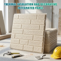 Panneaux muraux sandwich en PU écologiques modernes pour villas, revêtement métallique, isolation ignifuge, installation facile, motif brique bicolore, 16 mm