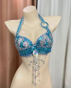 Top de Danza del Vientre Sexy con Lentejuelas y Cuentas para Mujer, Material de Poliéster, Personalizable, para <span class=keywords><strong>Club</strong></span> Nocturno - Product Image 5