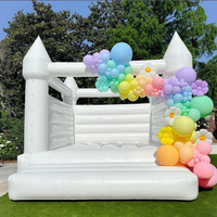 Château sautant gonflable de videur de maison de rebond blanche 13ft x 11.5ft château plein d'entrain 10ft tente de dôme de maison de bulle pour la noce