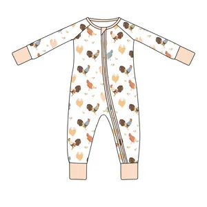 Conjunto de pijamas de bebé de algodón y bambú con diseños impresos personalizados, conjunto de ropa infantil informal de manga larga de fábrica para niños