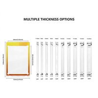 Porte-cartes magnétique 35PT imprimé UV vibrant, étui de présentation en acrylique transparent à une touche avec cadre dégradé coloré