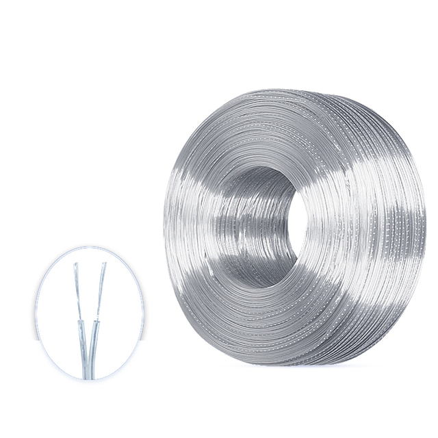 Factory Customization 26AWG 2 Core Cable Transparent Parallel Electric Wire / Transparent Flat Wire / Parallel Wire for LED