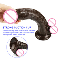 Pénis réaliste en matériau sûr pour le corps avec ventouse puissante, gode flexible pour stimulation vaginale, point G et anale