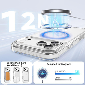 Funda Deportiva para Teléfono Azlefo, Nuevo Diseño para 17 Pro Max, Magnética, Antigolpes, Antiamarillamiento, Transparente, Acrílico+TPU - Product Image 2