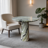 Kalkstein Runder Esstisch Modern Minimalistisch Steinmöbel Langlebig Anpassbare Größe für Zuhause Apartment Hotel