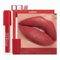 Brillant à lèvres mat durable pour dames Maquillage liquide imperméable longue durée en 6 couleurs Rouge à lèvres hydratant Beauté