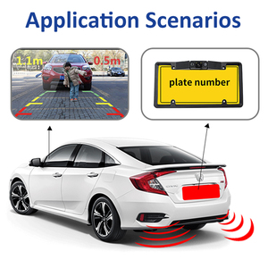 Cámara de Marcha Atrás para Matrícula de Coche con 2 Sensores de <span class=keywords><strong>Radar</strong></span>, Alarma Audible, Sistema de Estacionamiento Visual, Sin Perforaciones - Product Image 5