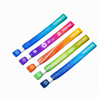 Bracelet en tissu tissé en polyester jetable et réglable, personnalisé avec logo, pour salons professionnels et expositions