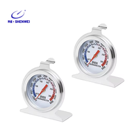 Termometer Oven Dial Besar SW, Pengukur Pemantauan Memasak Dapur Skala Ganda 50-300 ° C/100-600 ° Oven Panggang BBQ Tahan Panas F