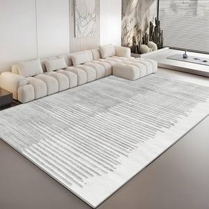 Tapis de style italien rectangulaire gris rayé couleur unie imitation cachemire antidérapant décoration intérieure épaisseur 10 mm - Product Image 2