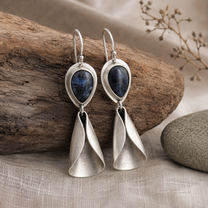 Orecchini creativi retrò a forma di campana blu, gioielli da donna per tutti i giorni, idee regalo - Product Image 6