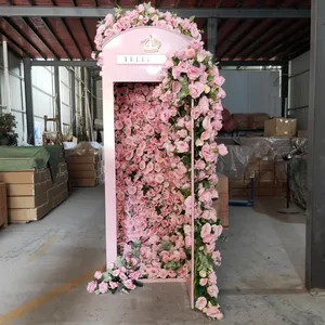 Ideas de Regalos para San Valentín 2023, Instalación Artística Personalizada, Cabina Telefónica Floral, Eventos de Boda, Rosa Artificial, Flor Rosa - Product Image 5