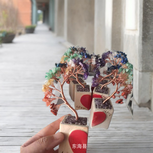 Hand Woven <b>Crystal</b> Heart Shape Money <b>Tree</b> Ornament For Living Room Valentine'S Day Decorations - Product Image 4