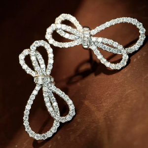 Xinfly Hot Sale Fashion 18K Real Gold 0.84CT Natural Diamonds Luxury Butterfly Ribbon <b>Earrings</b> <b>Stud</b> Au750 <b>Fine</b> Jewelry Women - Product Image 2