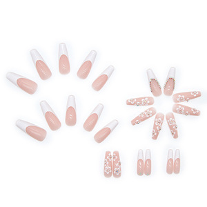 24 Uds <span class=keywords><strong>uñas</strong></span> postizas <span class=keywords><strong>con</strong></span> pegamento diseño <span class=keywords><strong>de</strong></span> <span class=keywords><strong>flores</strong></span> ataúd largo bailarina francesa <span class=keywords><strong>uñas</strong></span> postizas cubierta completa puntas <span class=keywords><strong>de</strong></span> <span class=keywords><strong>uñas</strong></span> acrílicas Prensa en - Product Image 3