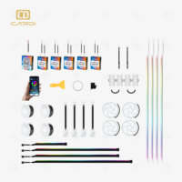 Kit d'éclairage d'ambiance intérieur de voiture LED K6 14-en-1, bande lumineuse chromée, capteur de musique, 12V, garantie 1 an, 265 couleurs, contrôle par application
