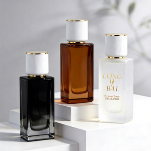 OEM Custom <b>30ml</b> 50ml <b>Perfume</b> <b>Bottle</b> Empty 100ml square Custom Color Glass <b>Bottle</b> Crimp Pump <b>Perfume</b> <b>Bottle</b> With White Lid - Product Image 1