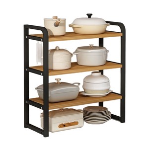 Kitchen Storage Rack Multi Tier Countertop Organizer Minimalist Design For Pots Plates And Kitchenware - Product Image 5