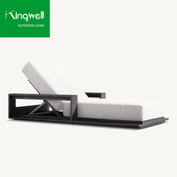 Chaise longue en aluminium pour l'extérieur Chaise de piscine et chaise longue pour la plage Patio Hotel Villa ou meubles de cour