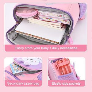 Nouveau Sac à Dos Scolaire <span class=keywords><strong>Personnalisable</strong></span> pour Enfants, Motif Dessin Animé Lapin, Imperméable, Respirant et Ultra-Léger, Idéal <span class=keywords><strong>Maternelle</strong></span> et Primaire - Product Image 3