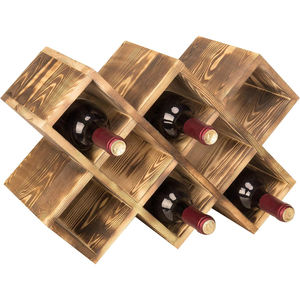 Botellero de encimera de madera quemada al por mayor, botellero de bodega montado en la pared <span class=keywords><strong>grande</strong></span> de alta calidad para bebidas y cubos de <span class=keywords><strong>hielo</strong></span> - Product Image 1