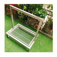 Grill argentin de 810 mm avec 1 grille de cuisson amovible en acier inoxydable