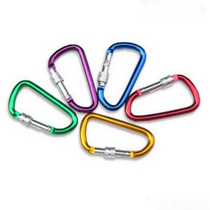 Mosquetón de Aleación de Aluminio en Forma de D de 8 mm con Bloqueo de Liberación Rápida, Llavero, Hebilla para Mochila, Accesorios para Exteriores - Product Image 2