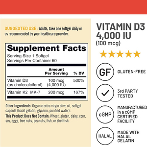 Cápsulas de Vitamina D3 50000 UI K2 MK7 OEM/ODM, Suplemento Dietético para la Salud Ósea y el Apoyo Inmunológico - Product Image 4
