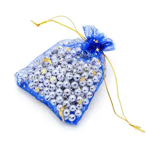 Синие подарочные пакеты из органзы для ювелирных изделий