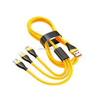 Kabel Pengisi Daya USB Multi 3 in 1 Kabel Cepat Berbahan Nilon 8Pin Micro Type C Universal untuk Tablet iPhone Samsung Android