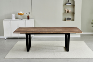 Giá Rẻ Nhà Hàng Hiện Đại Đồ Nội Thất Nhà Bếp <span class=keywords><strong>MDF</strong></span> Với PVC Bàn Ăn Và Ghế Set Với 6/8 Ghế Cho Phòng Ăn - Product Image 2