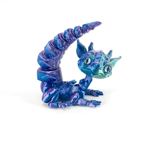 3D-Gedrucktes Niedliches Buntes Drachen-Spielzeugmodell mit Beweglichen Gelenken Inspiriert von Frozen-Glas für Kinder-Autodekoration Tiere Dinosaurier