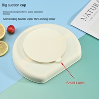 Assiette rectangulaire en silicone anti-chute intégrée avec ventouse, motif dessin animé, pour bébés et jeunes enfants, idéale pour les repas et les aliments complémentaires
